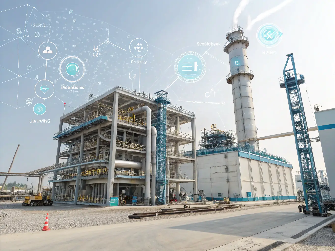 A clean, modern icon representing a factory or industrial plant, symbolizing the 'Industrie & Produktion' industry for Apriori Services.